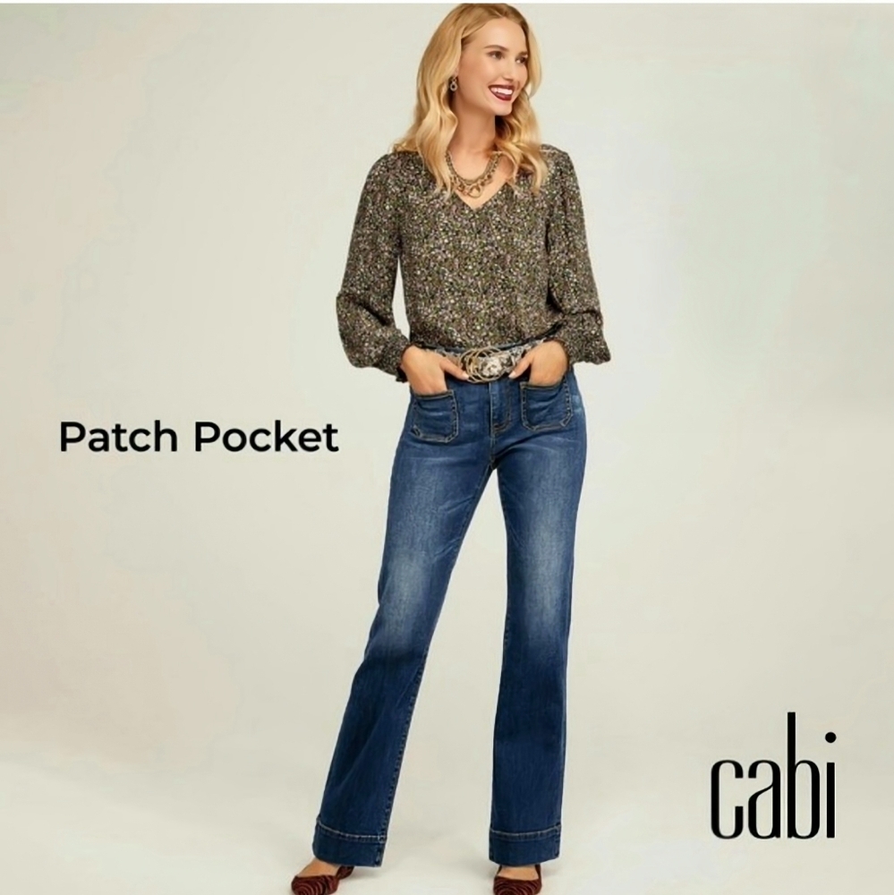 Cabi  The patch pocket wide leg jeans size 0